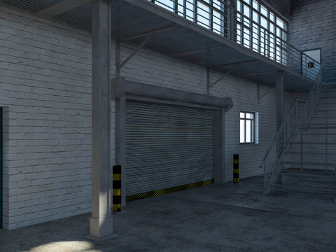 Warehouse interior and exterior 2 3D मॉडल