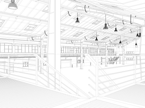 Warehouse interior and exterior 2 3D मॉडल