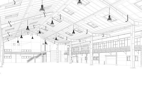 Warehouse interior and exterior 2 3D मॉडल
