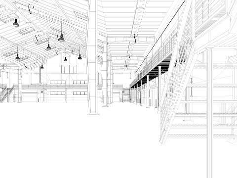 Warehouse interior and exterior 2 3D मॉडल