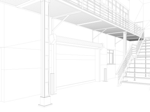 Warehouse interior and exterior 2 3D मॉडल