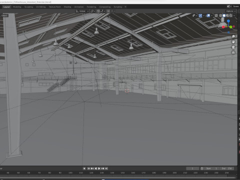 Warehouse interior and exterior 2 3D मॉडल