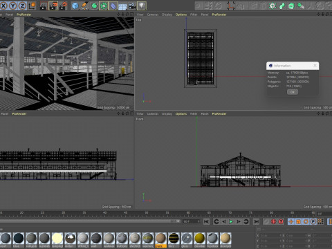 Warehouse interior and exterior 2 3D मॉडल