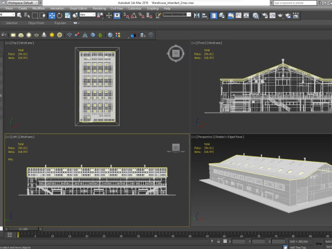 Warehouse interior and exterior 2 3D मॉडल