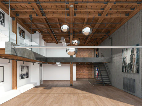 Warehouse Home Loft Office 3D Model