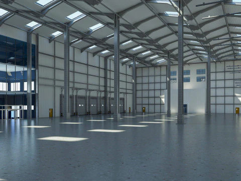 Warehouse Logistic interior and exterior 3D Model