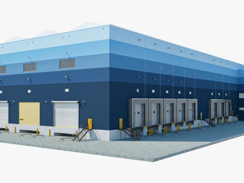 Warehouse Logistic interior and exterior 3D Model