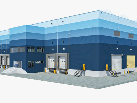 Warehouse Logistic interior and exterior 3D Model