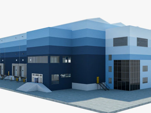 Warehouse Logistic interior and exterior 3D Model
