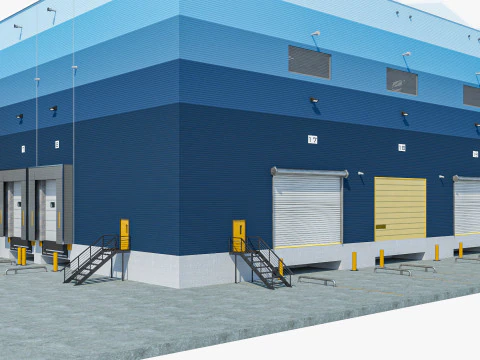 Warehouse Logistic interior and exterior 3D Model