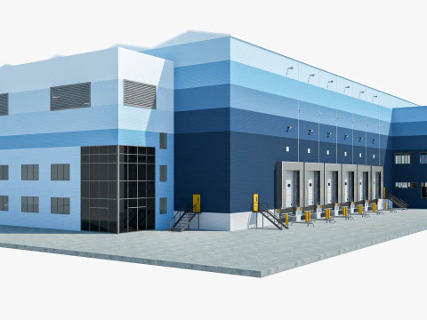 Warehouse Logistic interior and exterior 3D Model
