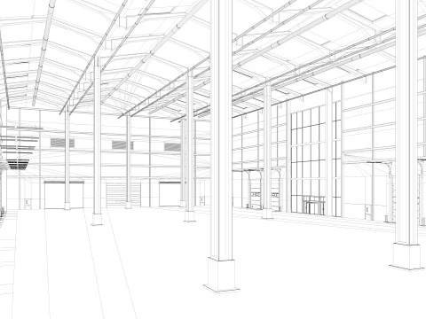 Warehouse Logistic interior and exterior 3D Model