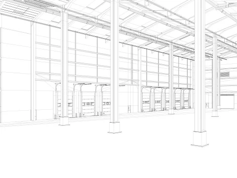 Warehouse Logistic interior and exterior 3D Model