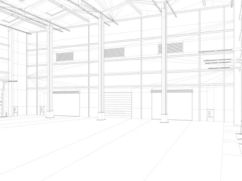 Warehouse Logistic interior and exterior 3D Model