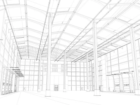 Warehouse Logistic interior and exterior 3D Model