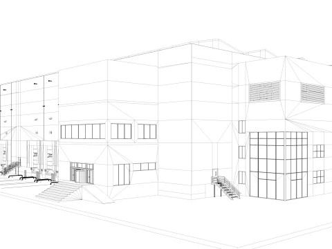 Warehouse Logistic interior and exterior 3D Model