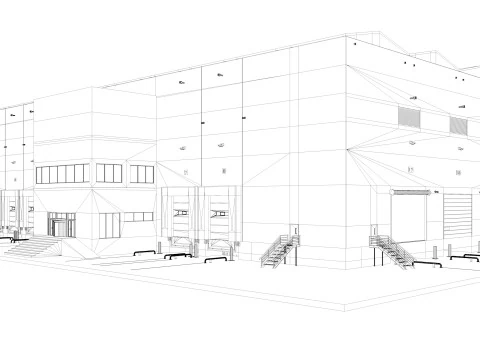 Warehouse Logistic interior and exterior 3D Model