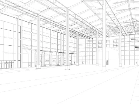 Warehouse Logistic interior and exterior 3D Model
