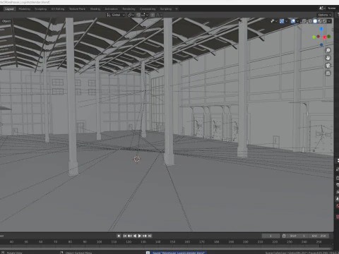 Warehouse Logistic interior and exterior 3D Model