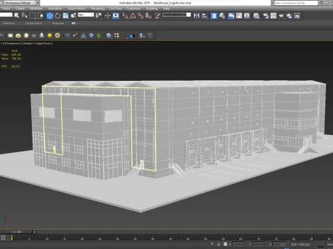 Warehouse Logistic interior and exterior 3D Model