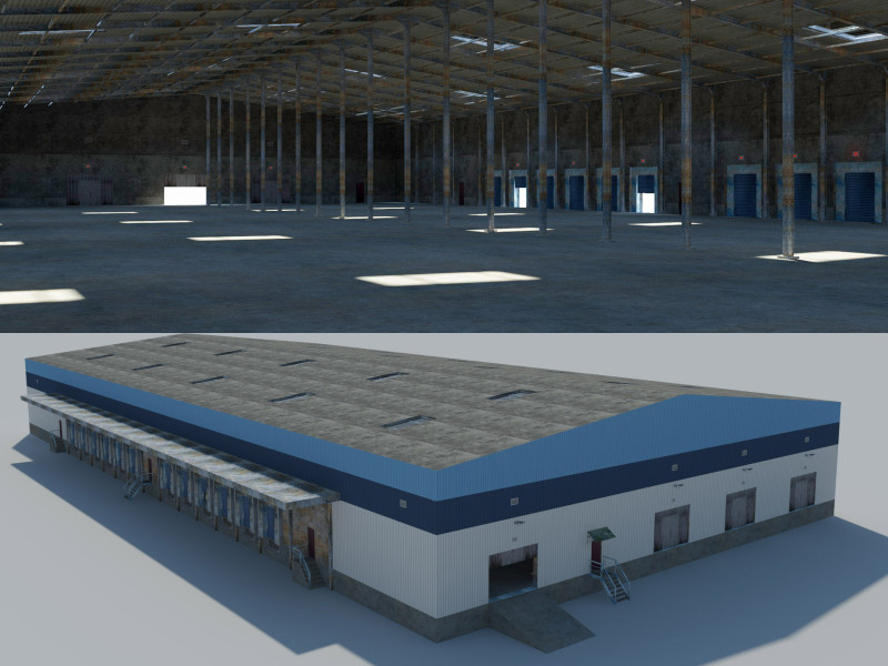 Warehouse Logistic Building 2 3D मॉडल .c4d .max .obj .3ds .fbx .stl .blend 