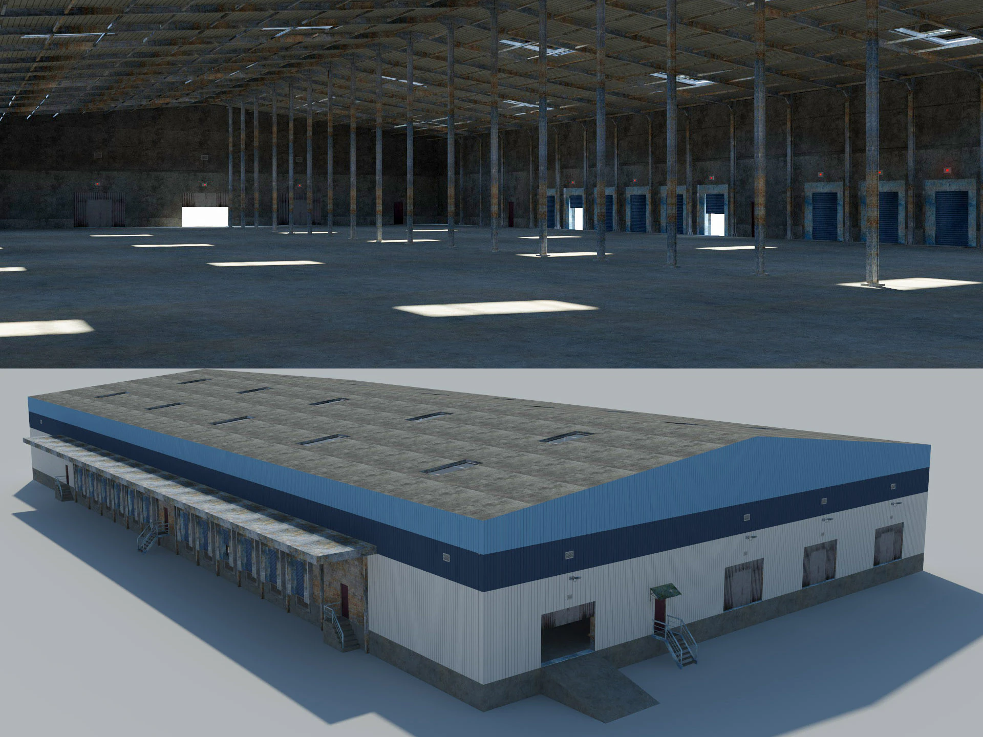 Warehouse Logistic Building 2 3D Model .c4d .max .obj .3ds .fbx .stl .blend