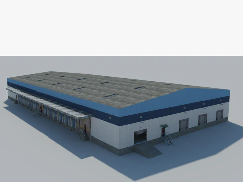 Warehouse Logistic Building 2 3D Model