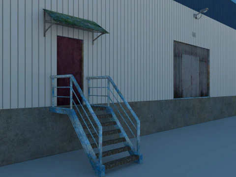 Warehouse Logistic Building 2 3D Model