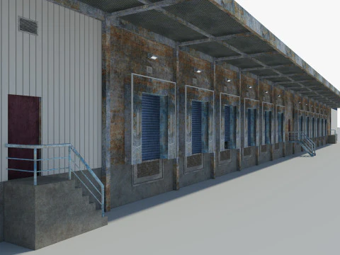 Warehouse Logistic Building 2 3D Model