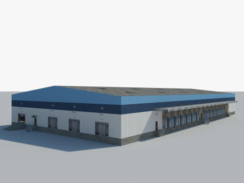 Warehouse Logistic Building 2 3D Model