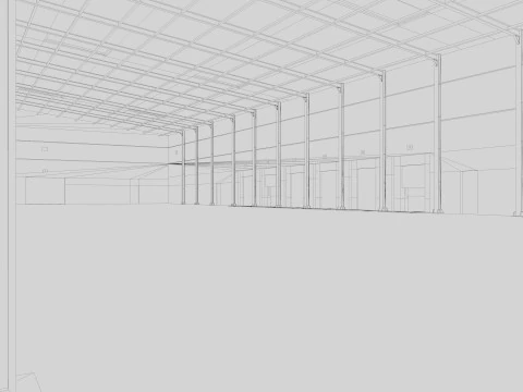 Warehouse Logistic Building 2 3D Model