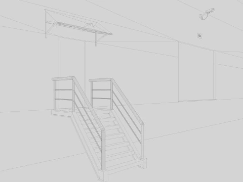 Warehouse Logistic Building 2 3D Model