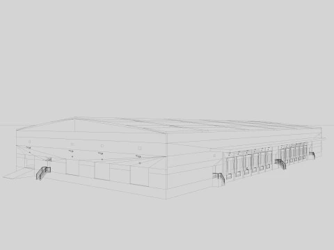 Warehouse Logistic Building 2 3D Model