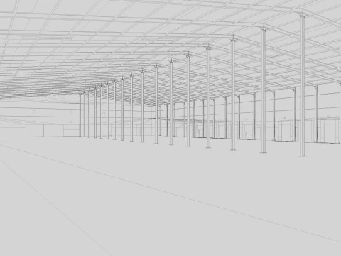 Warehouse Logistic Building 2 3D Model