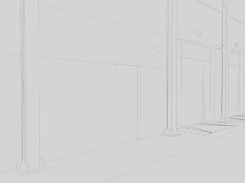 Warehouse Logistic Building 2 3D Model