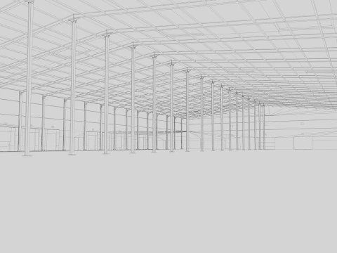 Warehouse Logistic Building 2 3D Model