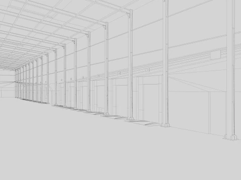 Warehouse Logistic Building 2 3D Model