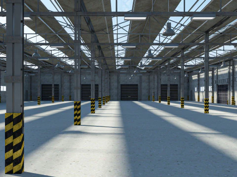 Warehouse Logistic 3 interior and exterior 3D Model