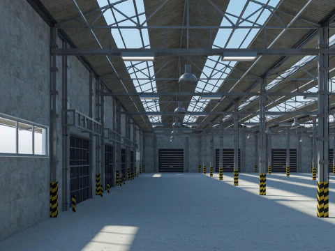 Warehouse Logistic 3 interior and exterior 3D Model