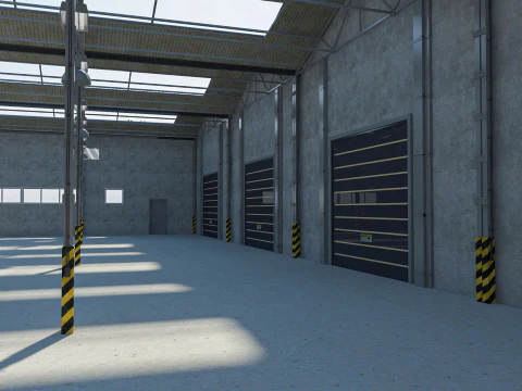 Warehouse Logistic 3 interior and exterior 3D Model