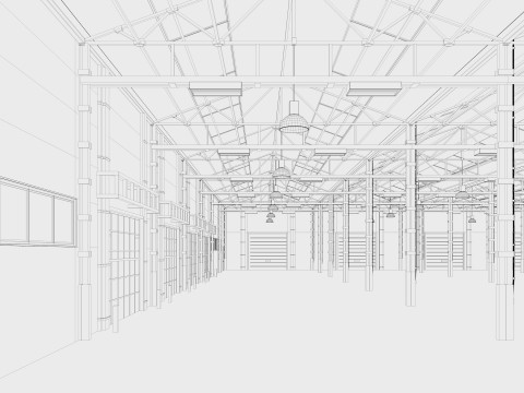 Warehouse Logistic 3 interior and exterior 3Dモデル