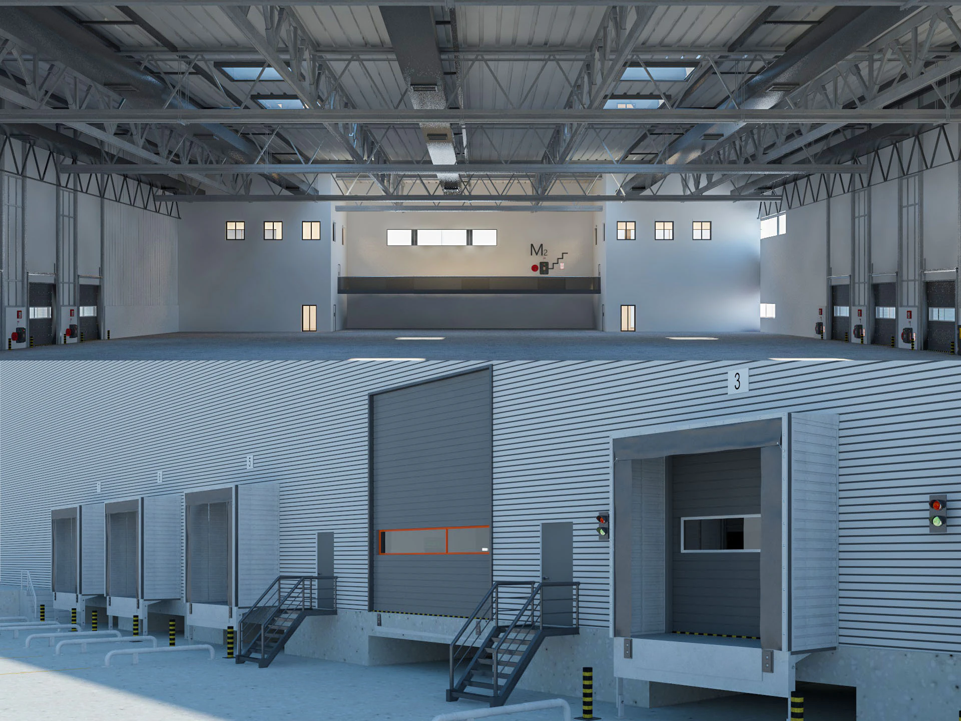 Warehouse Logistic 4 interior and exterior 3D Model .c4d .max .obj .3ds .fbx .stl .blend 