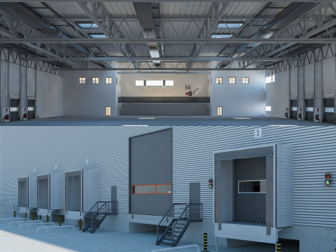 Warehouse Logistic 4 interior and exterior 3D Model