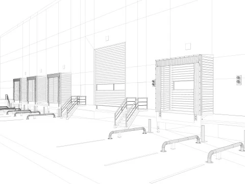 Warehouse Logistic 4 interior and exterior 3D Model