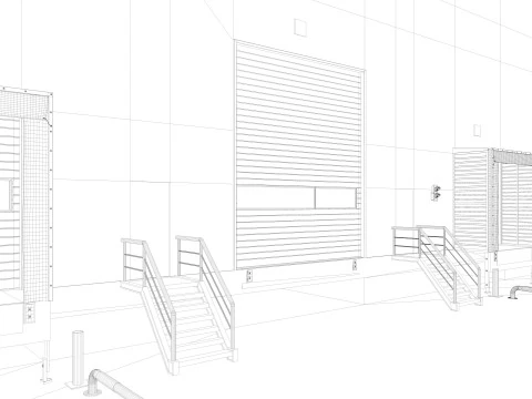 Warehouse Logistic 4 interior and exterior 3D Model
