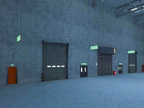 Warehouse Logistic 5 interior and exterior 3D Model