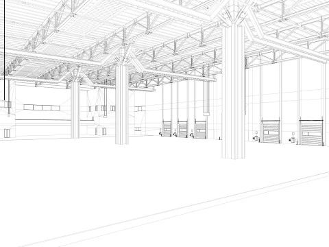 Warehouse Logistic 5 interior and exterior 3D Model