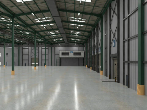 Warehouse Logistic 6 interior and exterior 3D Model
