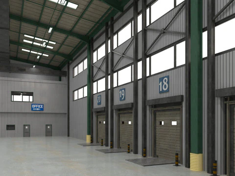 Warehouse Logistic 6 interior and exterior 3D Model