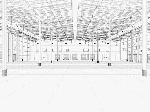 Warehouse Logistic 6 interior and exterior 3D Model